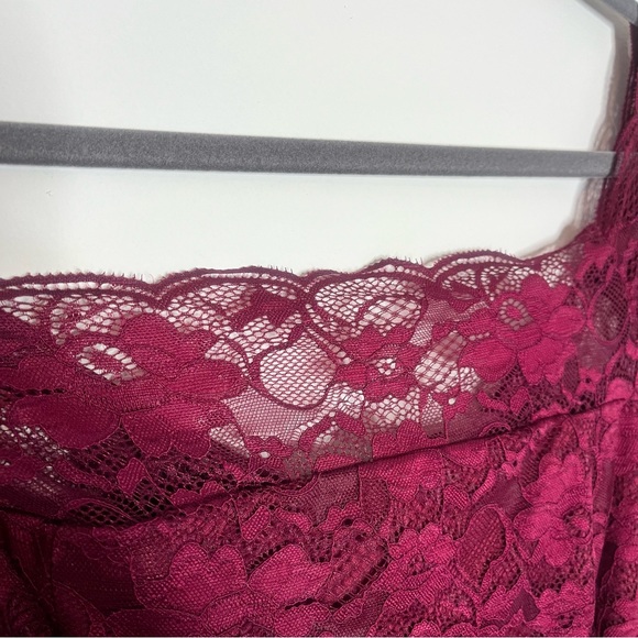 NWT Torrid Size 18 Special Occasion Burgundy Red Lace Off Shoulder Maxi Dress - Picture 9 of 14